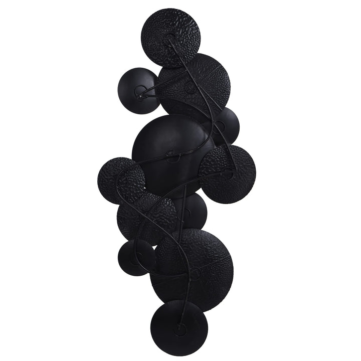 Metal Wall Hanging Assorted Hammered Circles Black Modern Contemporary - Diamond Home USA