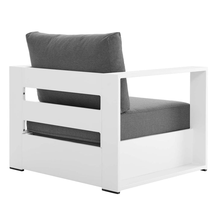 Modway Tahoe Modern Fabric/Aluminum Outdoor Armchair in White/Gray