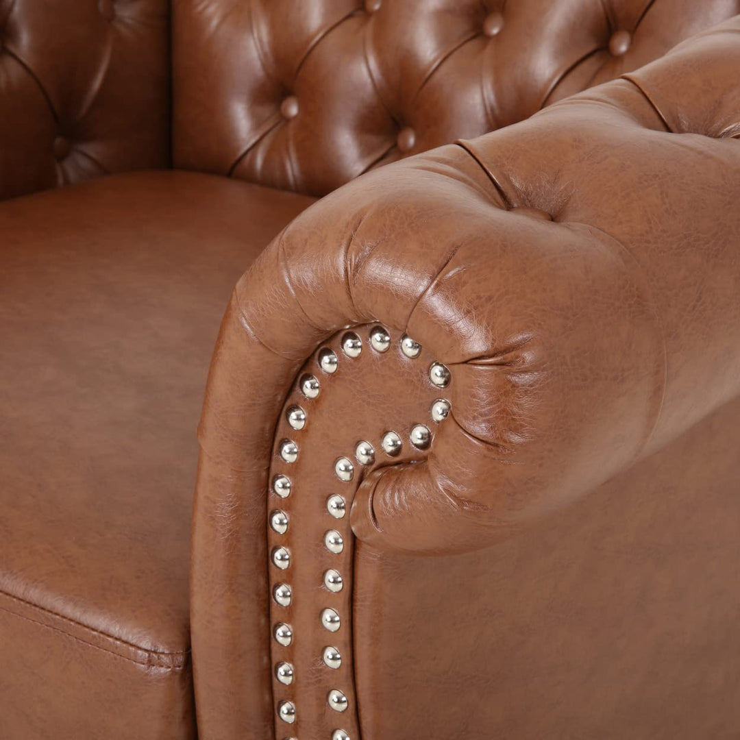 Christopher Knight Home Lucine Traditional Chesterfield Club Chair Cognac - Diamond Home USA