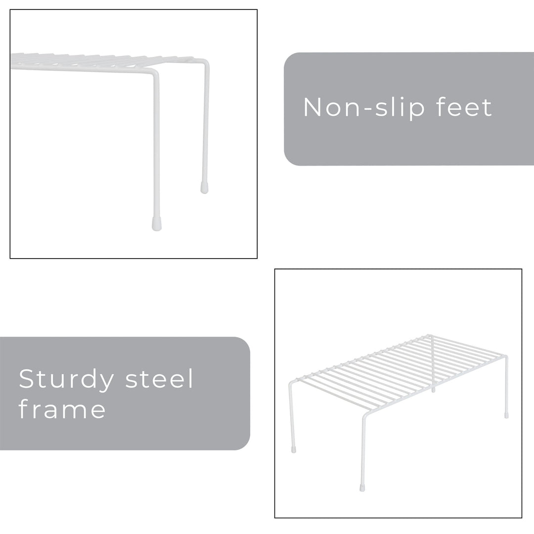 Smart Design Classic Storage Shelf - Medium (8.5 x 13.25 in.) White -Steel - Diamond Home USA