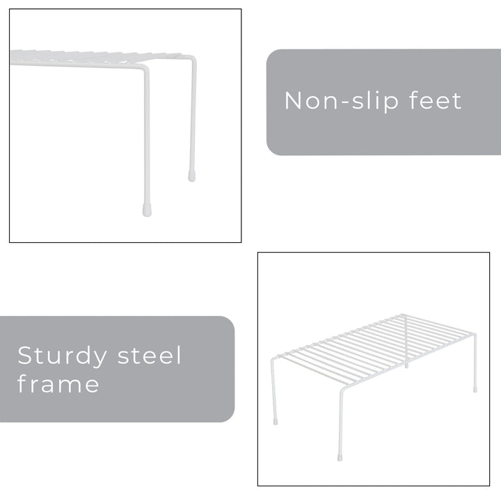 Smart Design Classic Storage Shelf - Medium (8.5 x 13.25 in.) White -Steel - Diamond Home USA