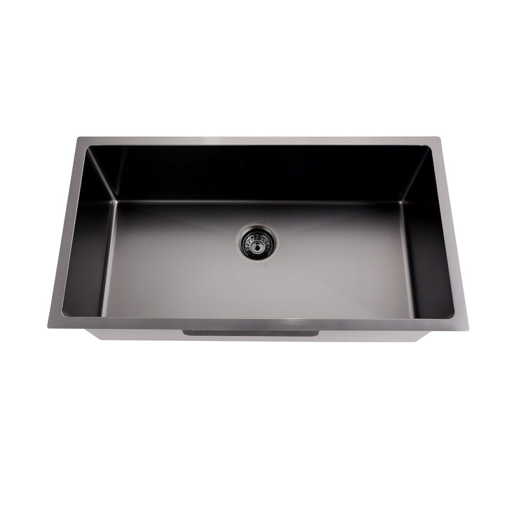 33" Large Undermount ingle Bowl Kitchen ink In Dark Gray 33'' Grey Rectangle - Diamond Home USA