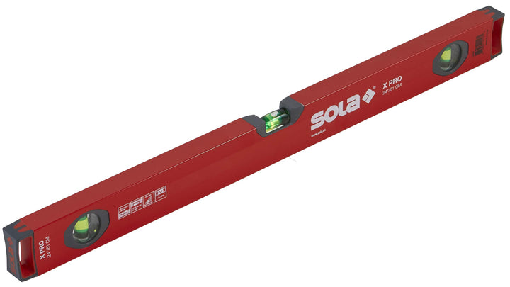 SOLA LSX X PRO Aluminum Box Profile Spirit Level with 3 60% Magnified Vials