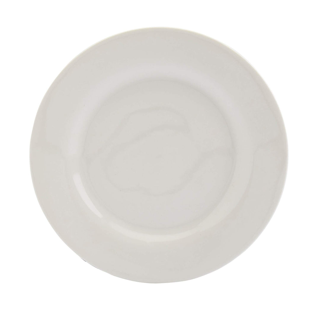 Tabletops Gallery White 16pc Dinnerware Set Service for 4 Solid Casual Round - Diamond Home USA