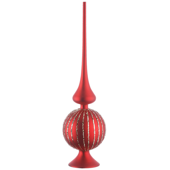 15" Red Glass Christmas Tree Topper 15 in