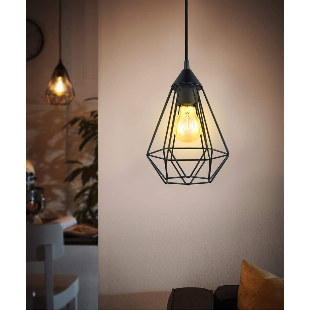 Eglo Lighting 94187A One Light Pendant Matte Black - Diamond Home USA