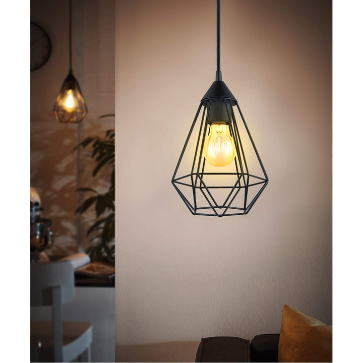 Eglo Lighting 94187A One Light Pendant Matte Black - Diamond Home USA