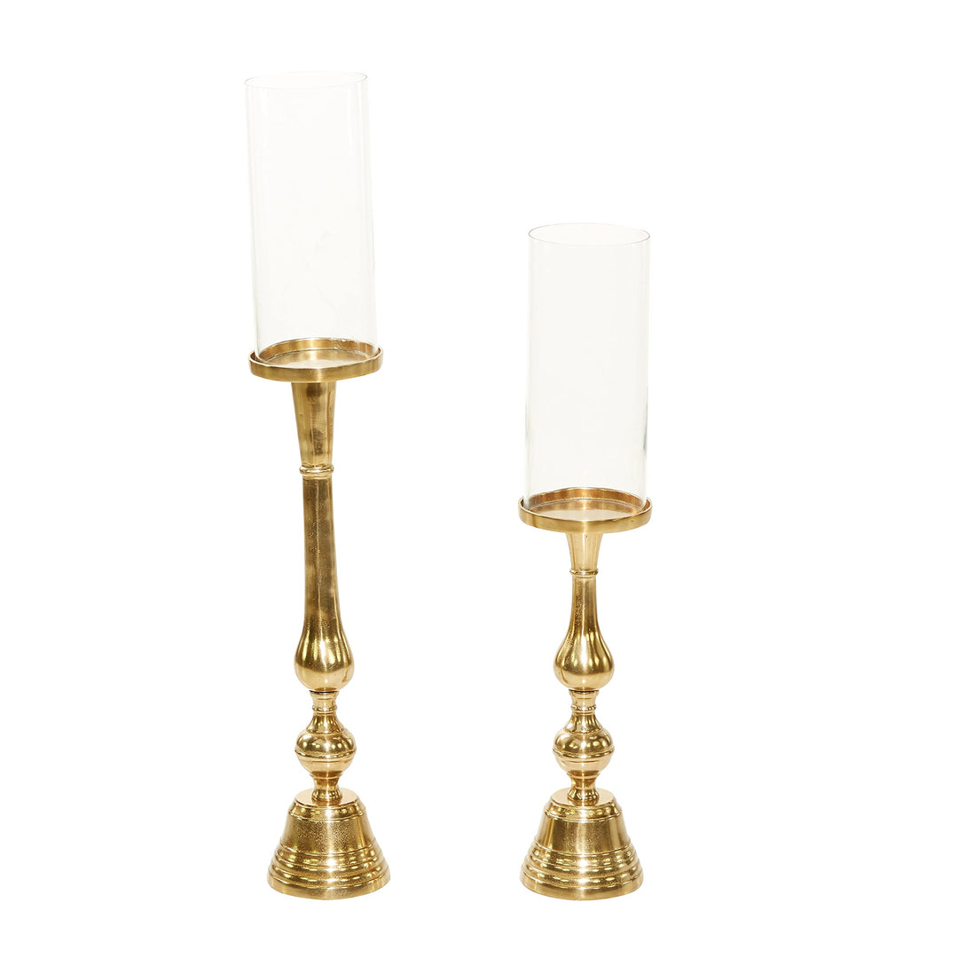 Gold Traditional Candle Holder (Set of 2) - Diamond Home USA