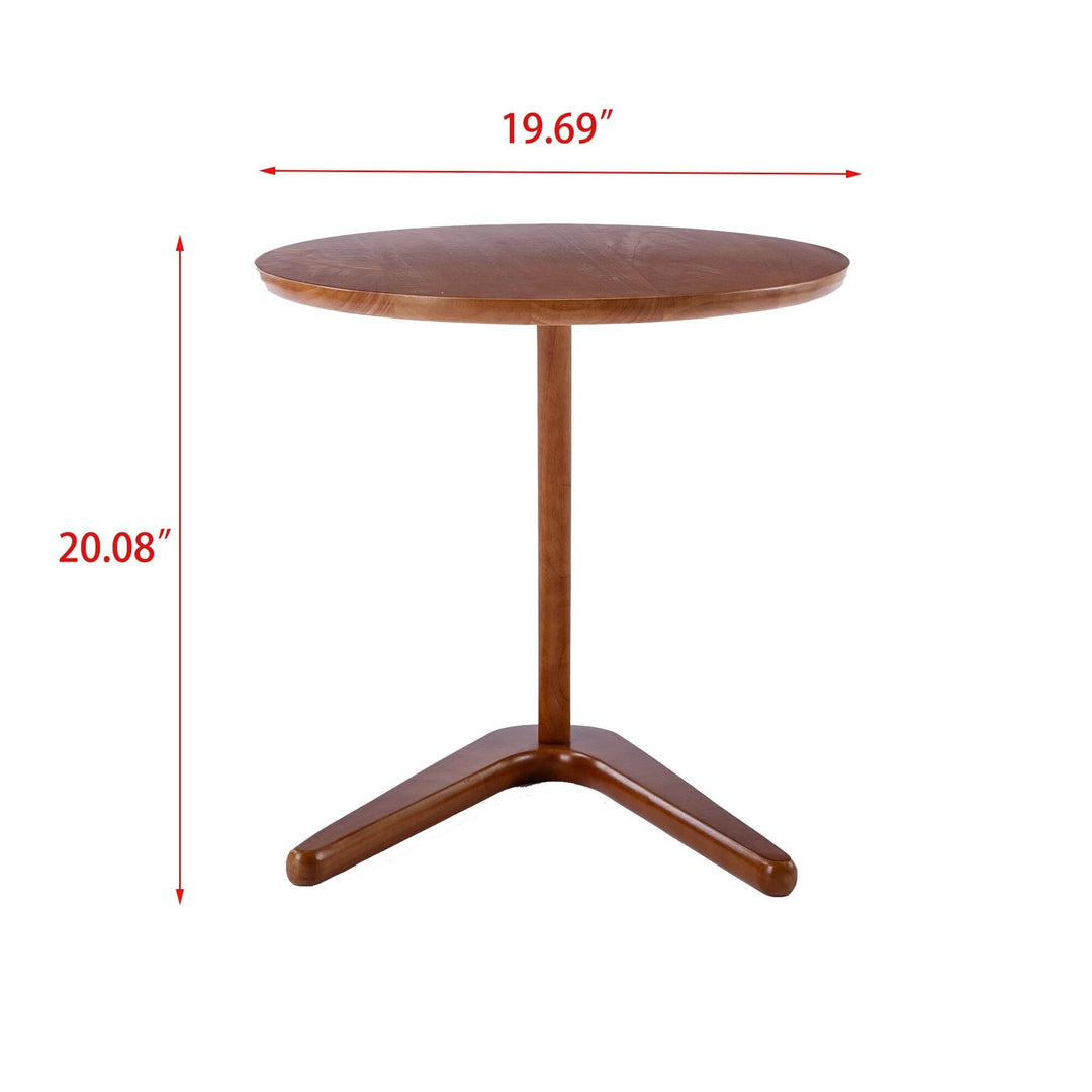 19.69"x20.08" Small Side Table Round Brown Modern Contemporary Wood - Diamond Home USA