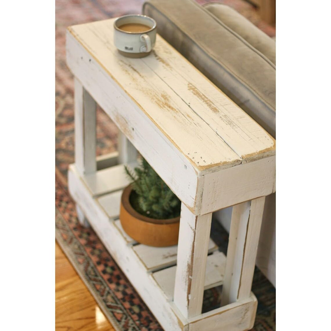 Accent Table (White) White Farmhouse Rectangular Wood Rustic Distressed Finish - Diamond Home USA