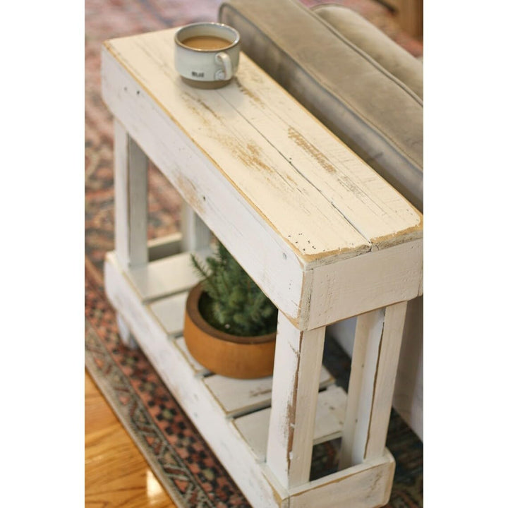 Accent Table (White) White Farmhouse Rectangular Wood Rustic Distressed Finish - Diamond Home USA