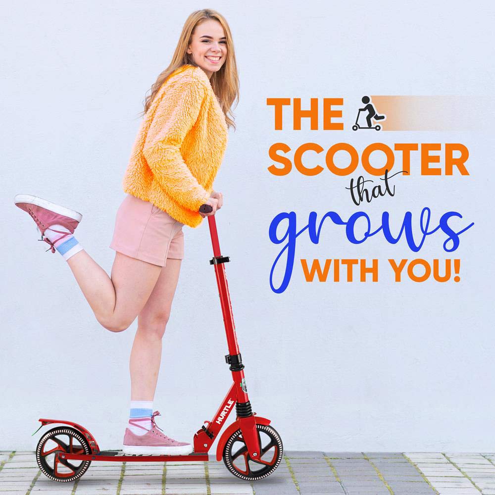 Hurtle Renegade Kick Scooters for Kids Teenagers Adults- 2 Wheel Kids Scooter - Diamond Home USA