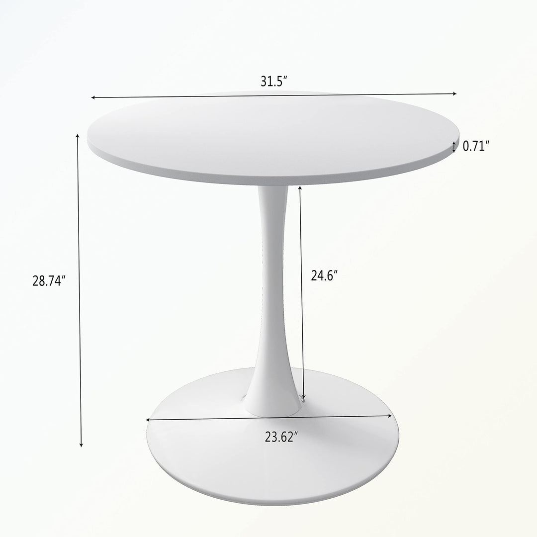 Round Dining Table Metal Base White Modern Contemporary Rectangular - Diamond Home USA