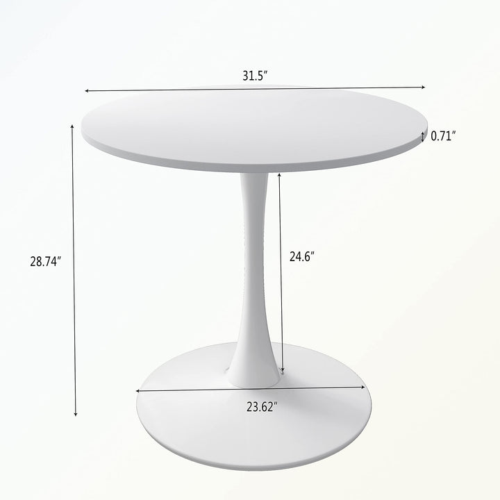 Round Dining Table Metal Base White Modern Contemporary Rectangular - Diamond Home USA