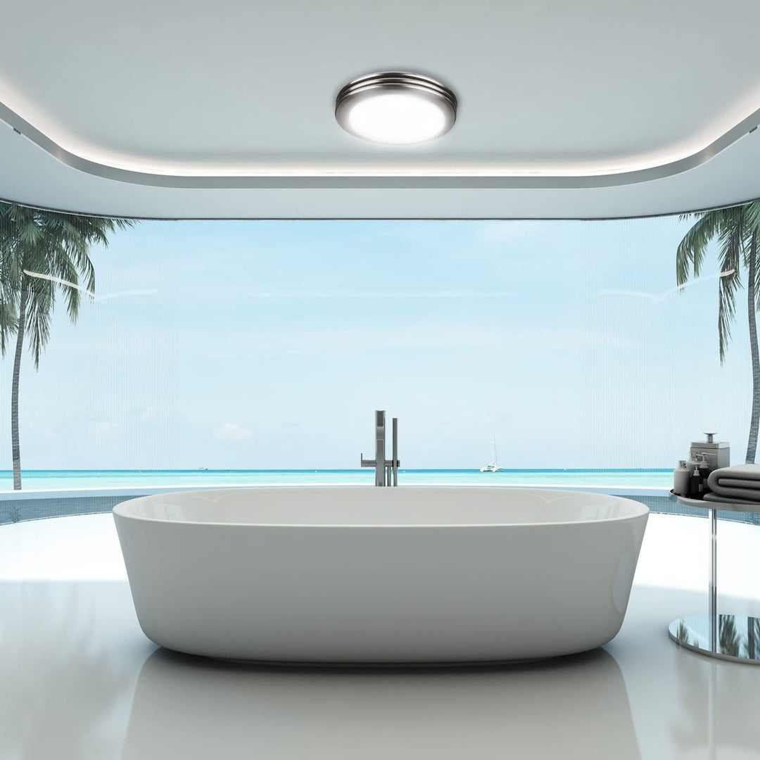Ultra Quiet Bathroom Exhaust Fan With Led Light 80cfm 2.0 Round Ventilation Brushed Nickel - Diamond Home USA
