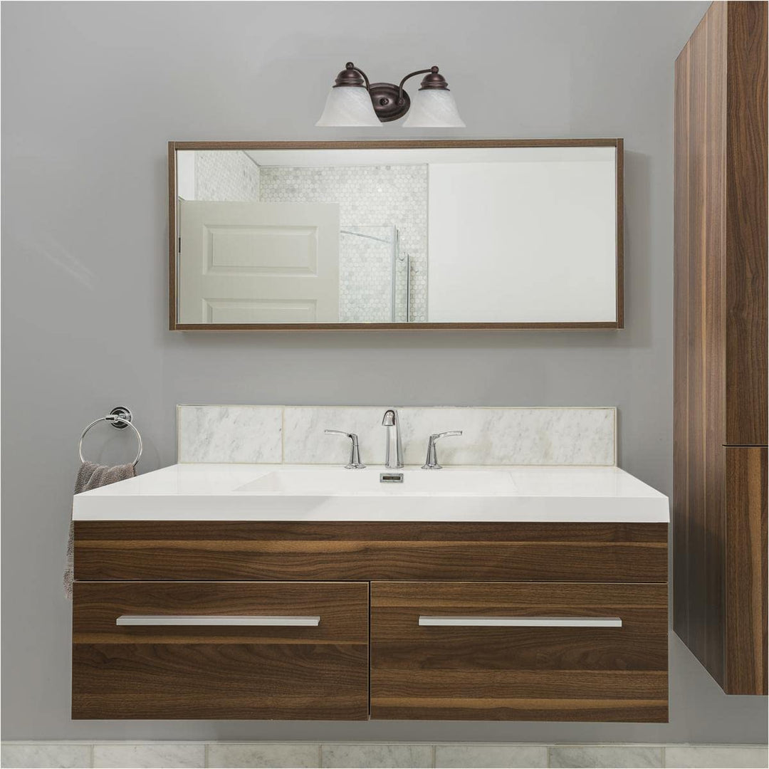 Nuvo 60/345 Empire Two Light Vanity with Alabaster Glass Old Bronze - Diamond Home USA