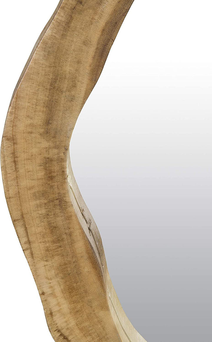 Solid Wood Hanging Mirror - 21.7”w x 2”d X 24.2”h Modern Rustic 3D Wall Decor - Diamond Home USA