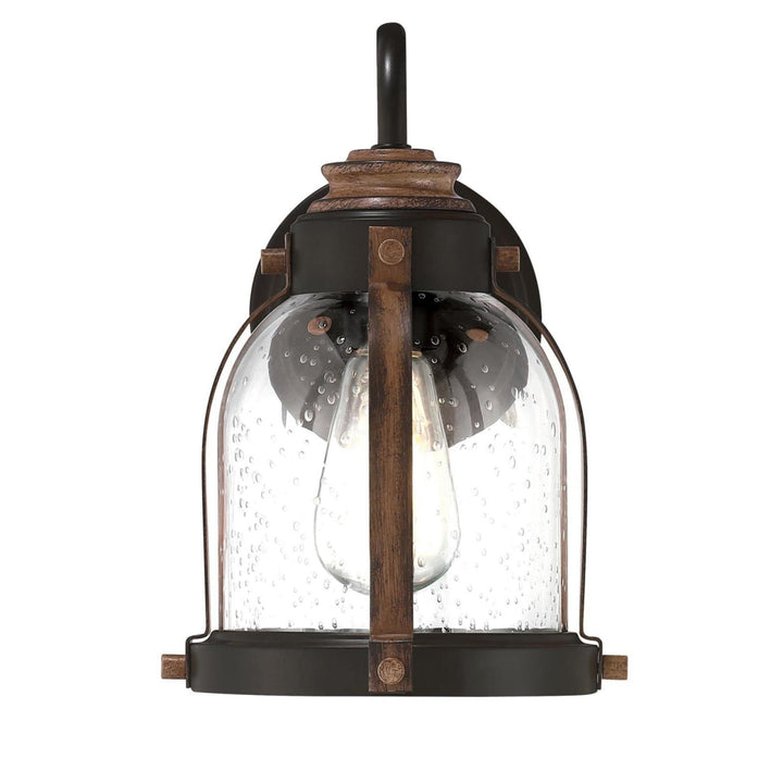 One-Light Oil Rubbed Bronze and Barnwood Indoor Wall Fixture Brown Farmhouse - Diamond Home USA