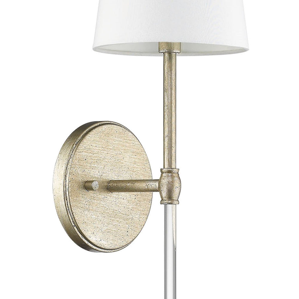 1 Light Wall Sconce with White Shade in Champagne Gold llic Shabby Chic - Diamond Home USA