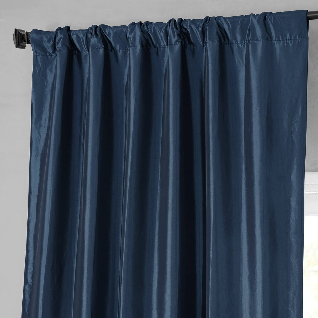 Exclusive Fabric Faux Silk Taffeta Solid Blackout Curtain (1 Panel)