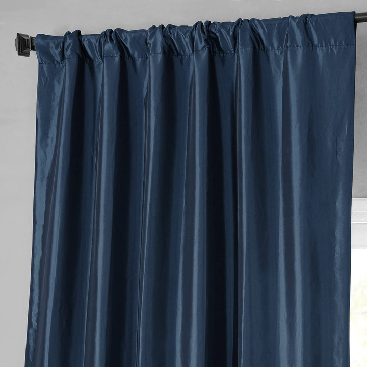 Exclusive Fabric Faux Silk Taffeta Solid Blackout Curtain (1 Panel)