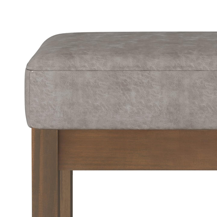 SIMPLIHOME Milltown 27 Inch Wide Contemporary Rectangle Footstool Ottoman Distressed