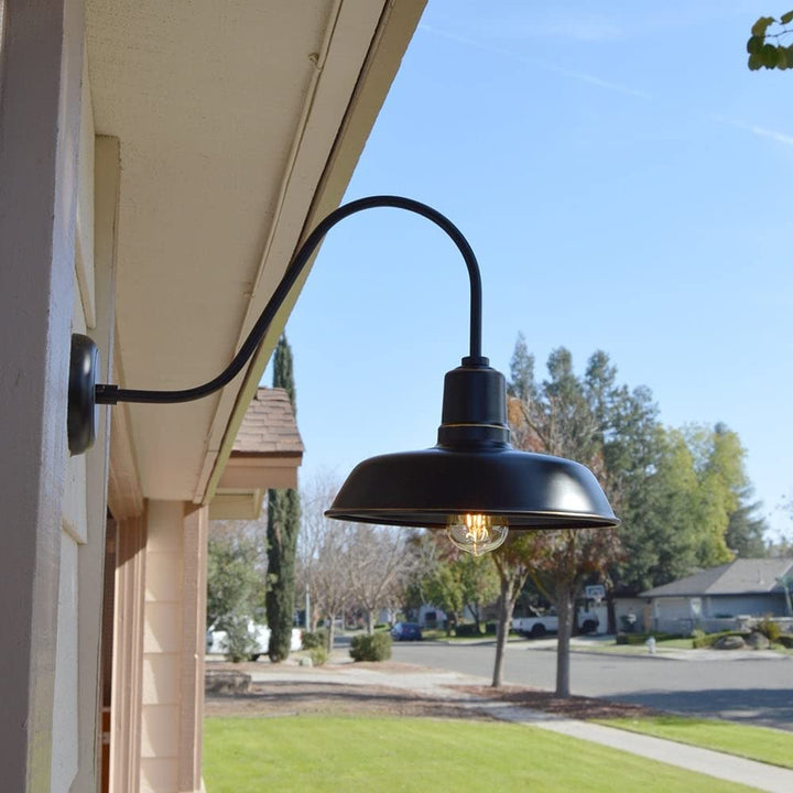 1 Light Exterior Wall Lighting Imperial Black Finish Traditional Metal