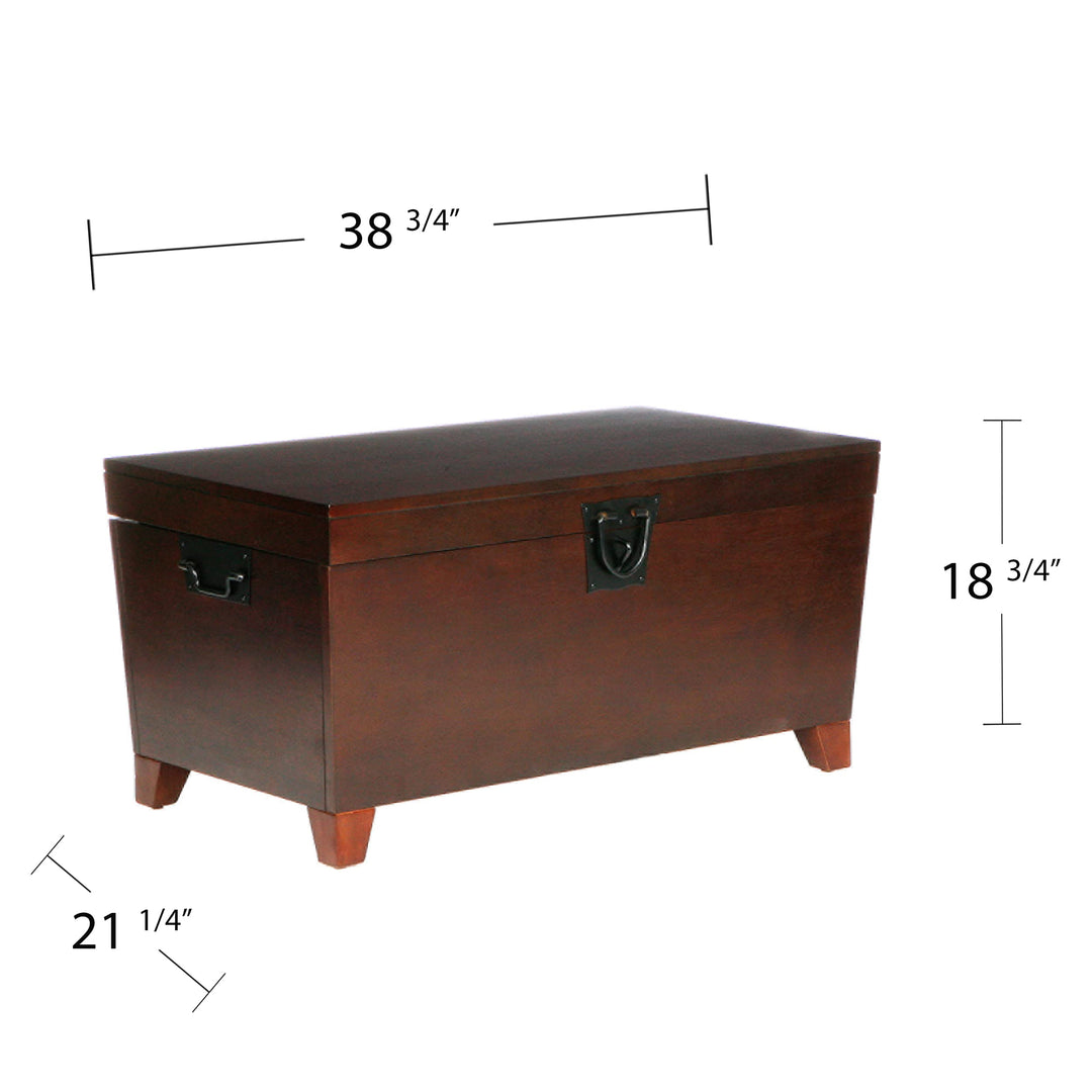 SEI Furniture Pyramid Storage Trunk Coffee Table Espresso - Diamond Home USA