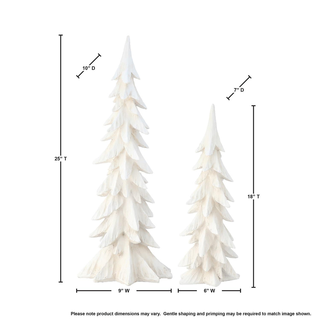 Regency International 18-25" Resin Winter Retreat Tree Set of 2 - Diamond Home USA