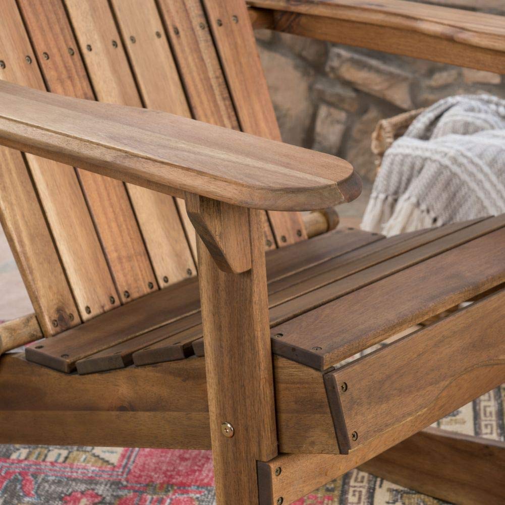 Christopher Knight Home Malibu Outdoor Acacia Wood Adirondack Rocking Chairs Brown - Diamond Home USA