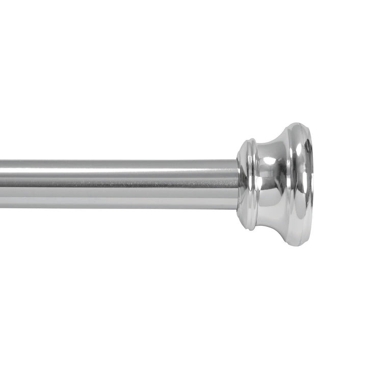 Twist Fit No Tools Decorative Tension Shower Curtain Rod 42-72" Chrome Steel