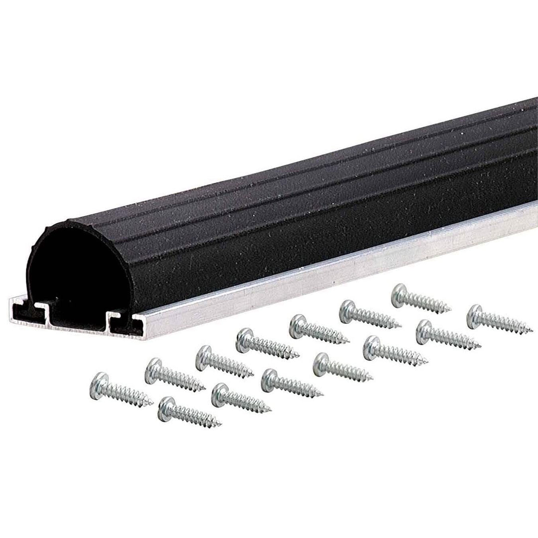 9' Black Universal Rubber Garage Door Bottom Plastic Textured