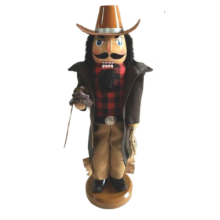 Santa's Workshop Leather Duster Cowboy Nutcracker 14" Tall Brown/Red/Black/Tan