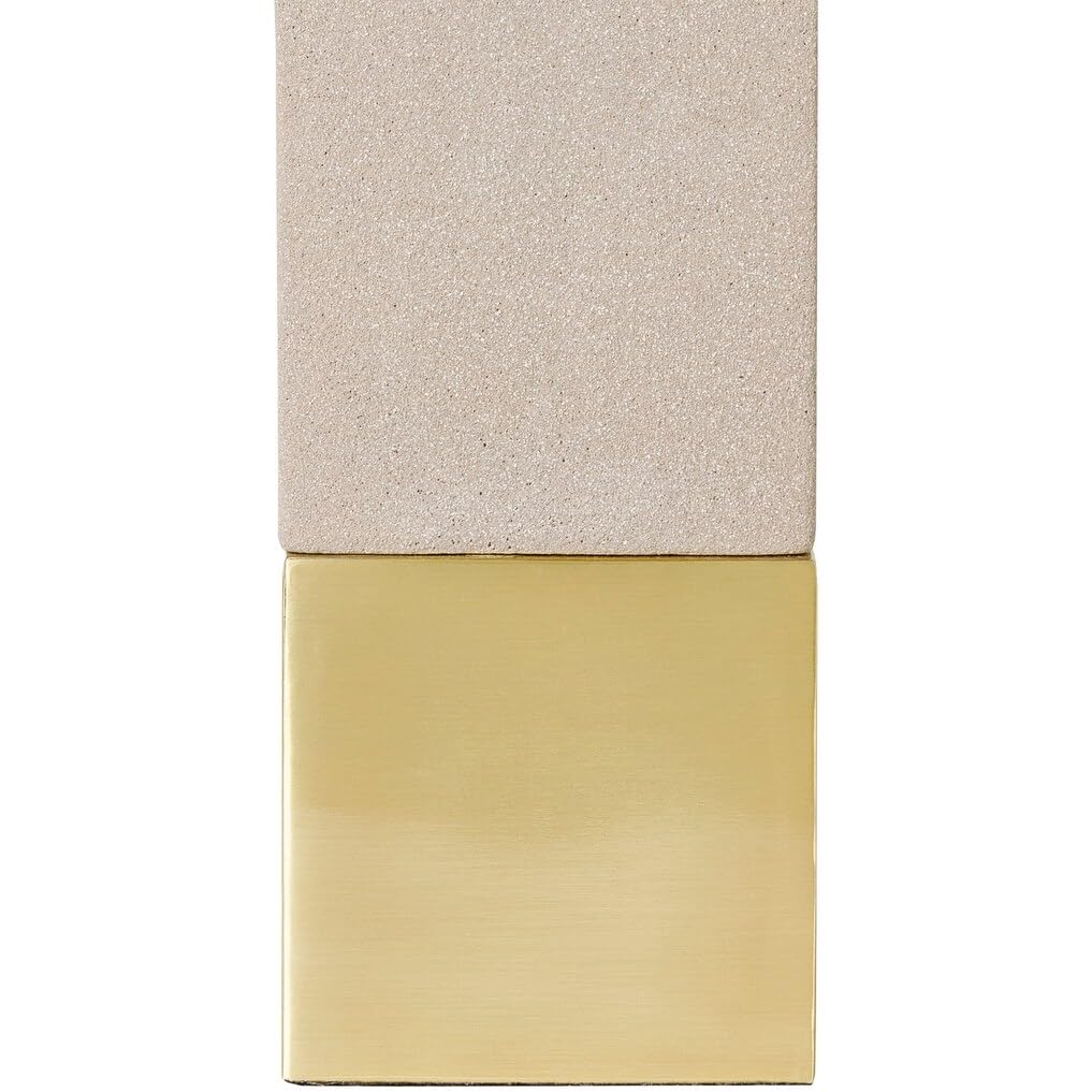 Concrete and Metal Block Table Lamp 25" h X 13" w 13" d Beige Grey Bohemian - Diamond Home USA