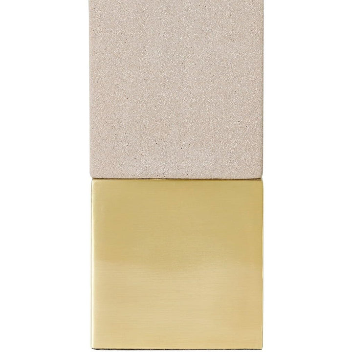 Concrete and Metal Block Table Lamp 25" h X 13" w 13" d Beige Grey Bohemian - Diamond Home USA