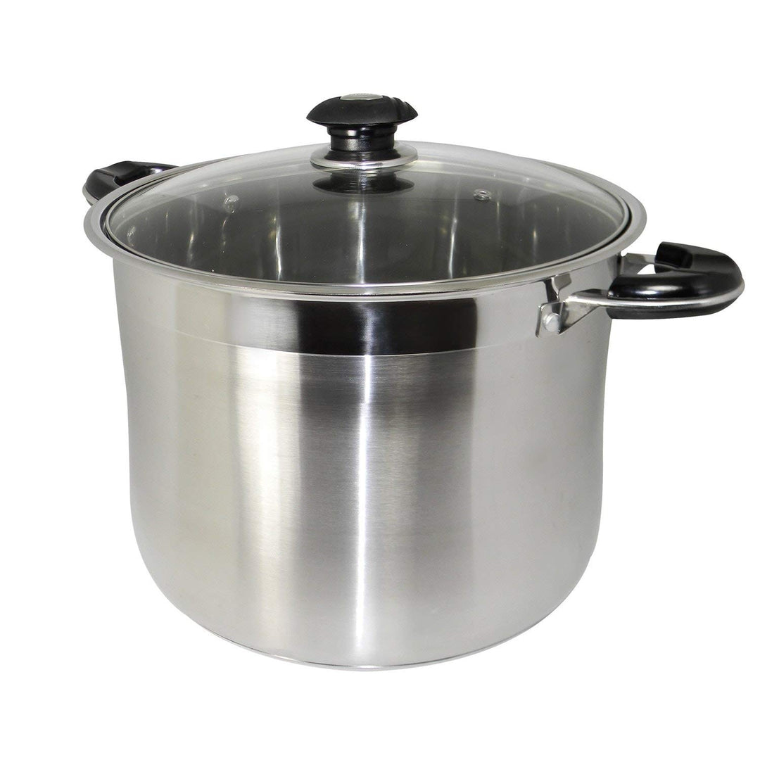 20 Qt Stainless Steel Tri-ply Heavy Duty Gourmet Stock Pot Grey - Diamond Home USA