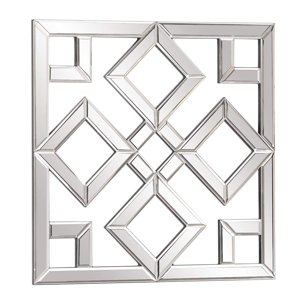 Howard Elliott Moira Wall Mounted Interlocking Square Mirror with Geometric - Diamond Home USA