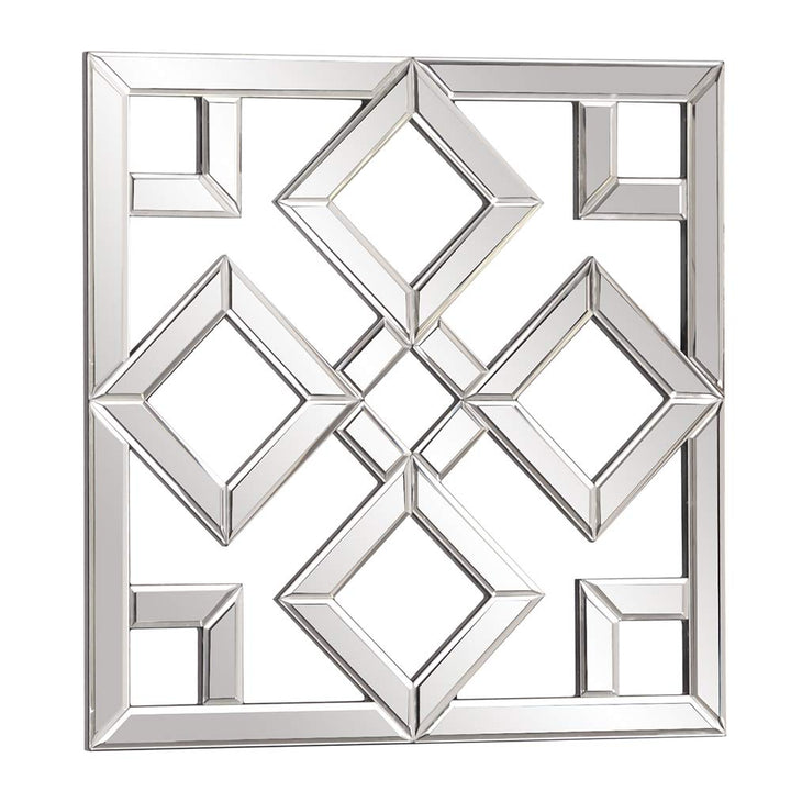Howard Elliott Moira Wall Mounted Interlocking Square Mirror with Geometric - Diamond Home USA