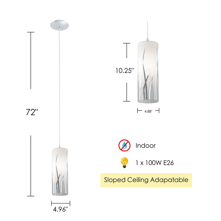 EGLO 92739A Rivato 1 Pendant Hanging Adjustable Lighting Fixture with Glass - Diamond Home USA