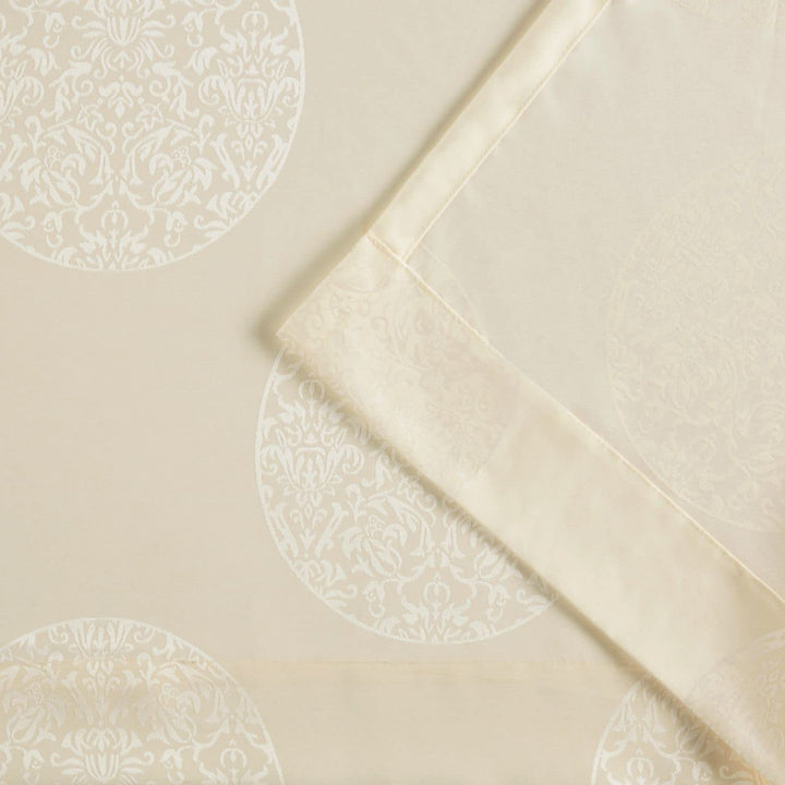 Exclusive Home Akola Medallion Linen Jacquard Grommet Top Curtain Panel Pair 54X96 - Ivory - Diamond Home USA