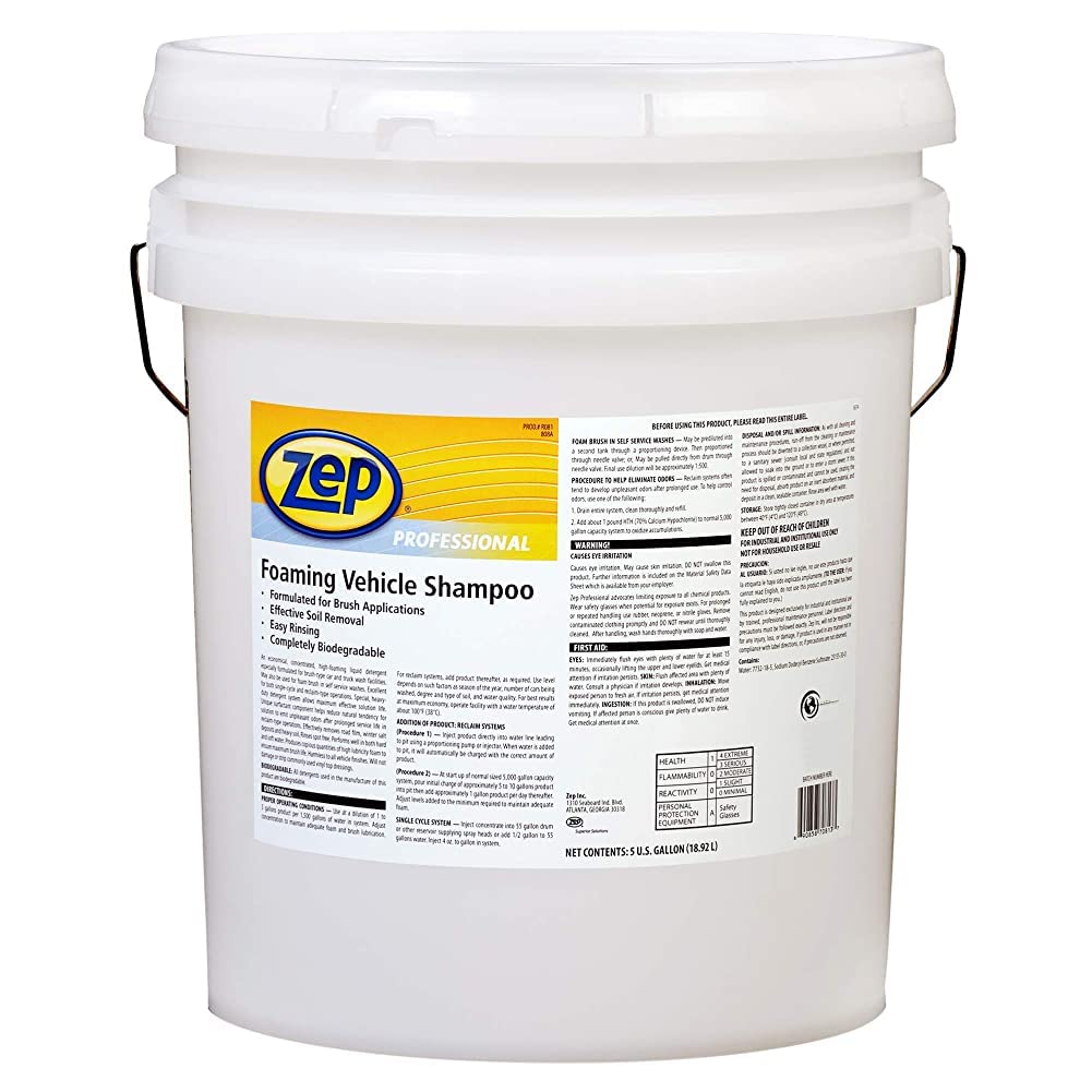 Zep Foaming Vehicle Shampoo 5 Gallon 1041567 (One Bucket) Excellent for Removing