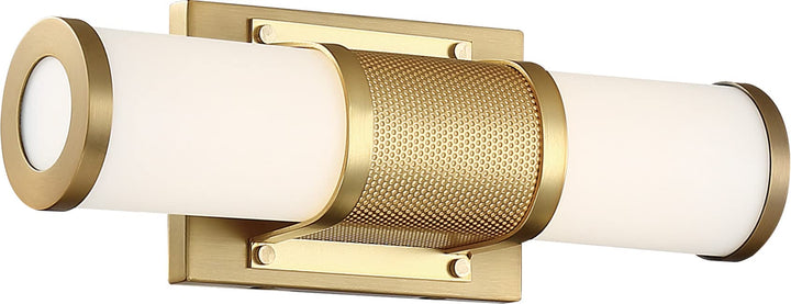 Nuvo 62/1601 Caper LED Vanity Brushed Brass with Frosted Lens Gold