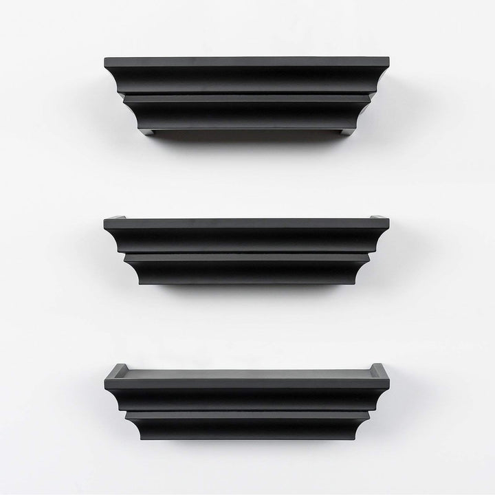 kieragrace Madison Contoured Floating Wall Shelf Espresso 24Inch Set of 3 MDF