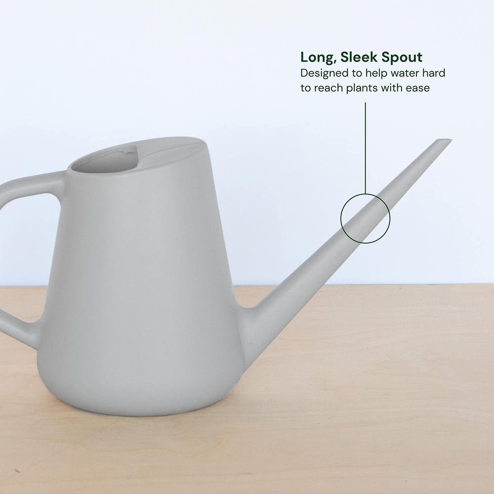 Bloem Fern Watering Can: 1 Gallon Capacity - Grey - Long Spout Ergonomic - Diamond Home USA