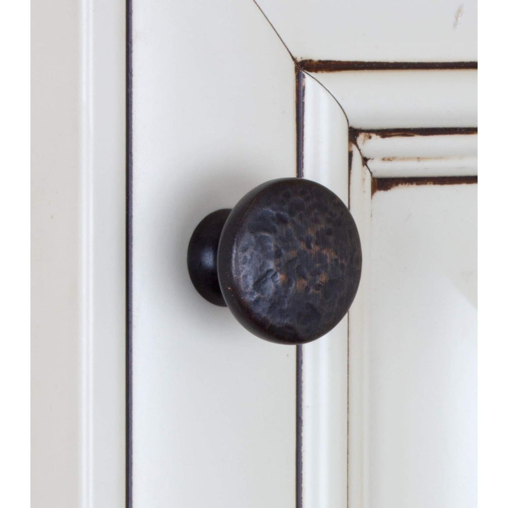 1.25 inch Oil Rubbed nze Round Hammered Finish Cabinet Knobs (Pack of 10) - Diamond Home USA