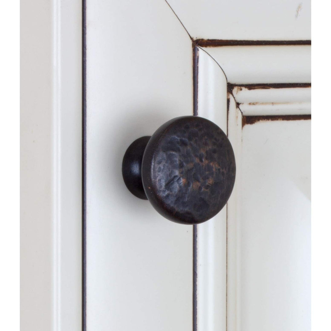 1.25 inch Oil Rubbed nze Round Hammered Finish Cabinet Knobs (Pack of 10) - Diamond Home USA