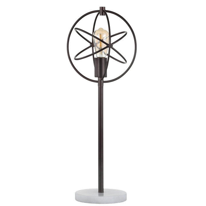 Caged 26.5" Bulb Metal/Marble Modern Led Table Lamp Oil Rubbed Bronze Black - Diamond Home USA