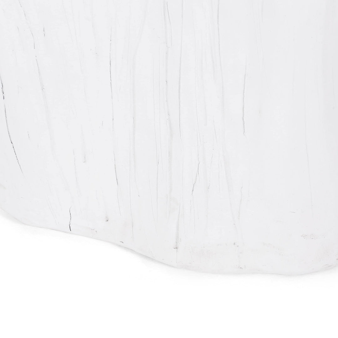 Outdoor Lightweight Concrete Side Table White Modern Contemporary Specialty - Diamond Home USA