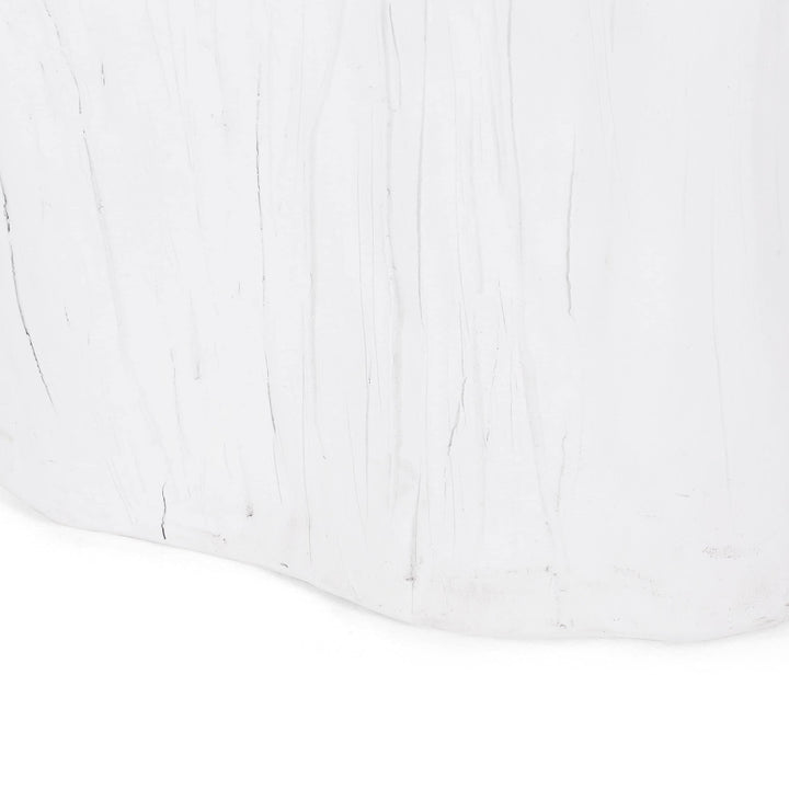 Outdoor Lightweight Concrete Side Table White Modern Contemporary Specialty - Diamond Home USA