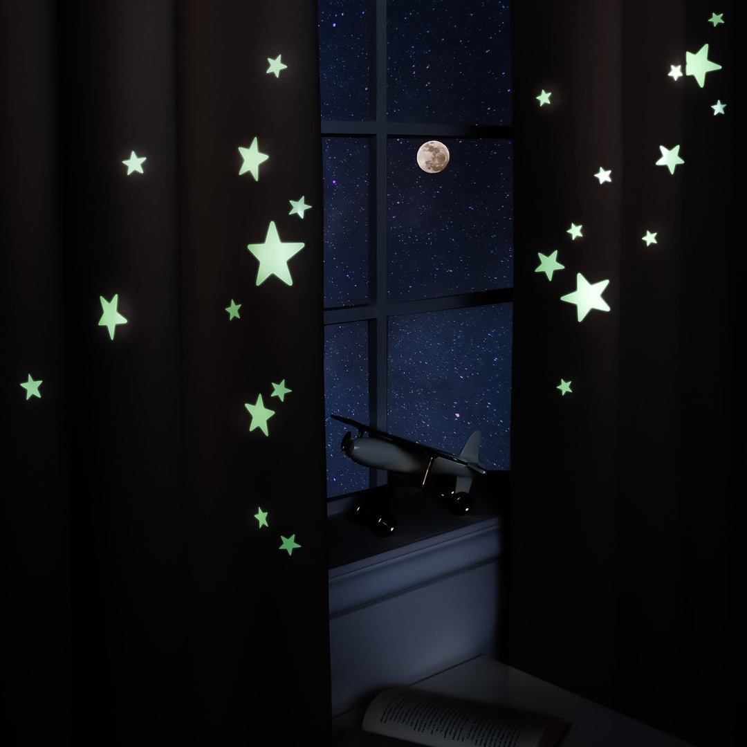 Aurora Home Keedle Doodle DIY Curtain Decoration Set with 2 Blackout Curtains - Dark